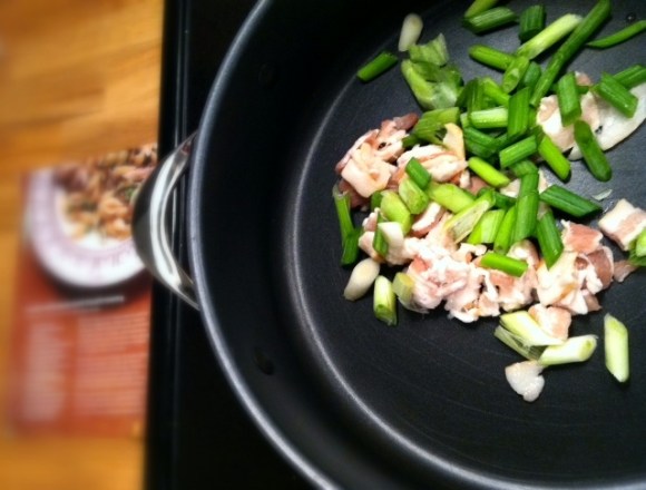 bacon and scallions