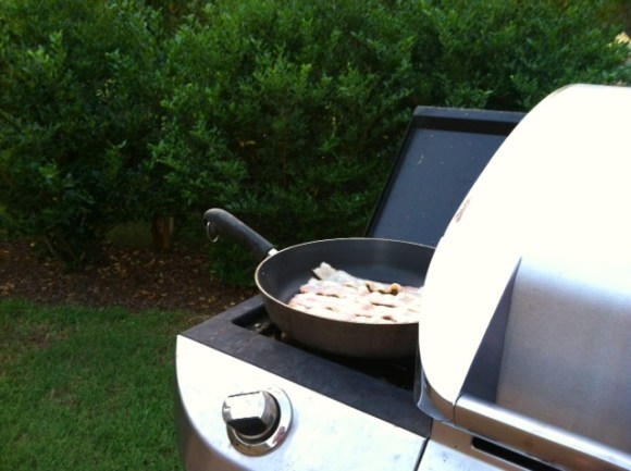 bacon on grill