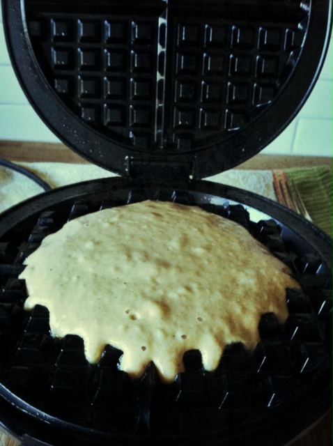 waffle in iron